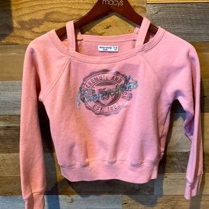 Girls pink abercrombie kids sweatshirt. Size 9/10.